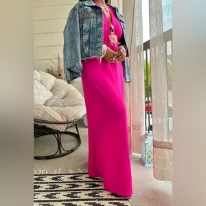 Hot Pink Halter Maxi Dress Size Large